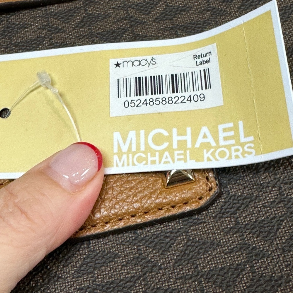 Michael Kors Jet Set Travel Tote in Signature Brown Logo with Acorn Trim (NWT) - Picture 5 of 7